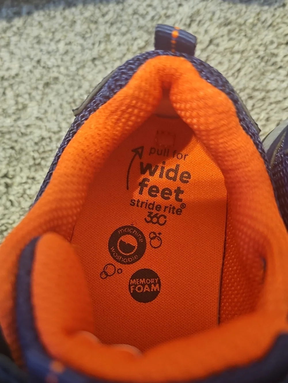 Stride Rite Navy and Orange Kids' Sneakers